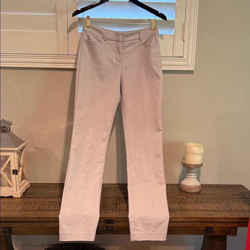 NWOT Express Cream Straight Leg Pants - Picture 5 of 8